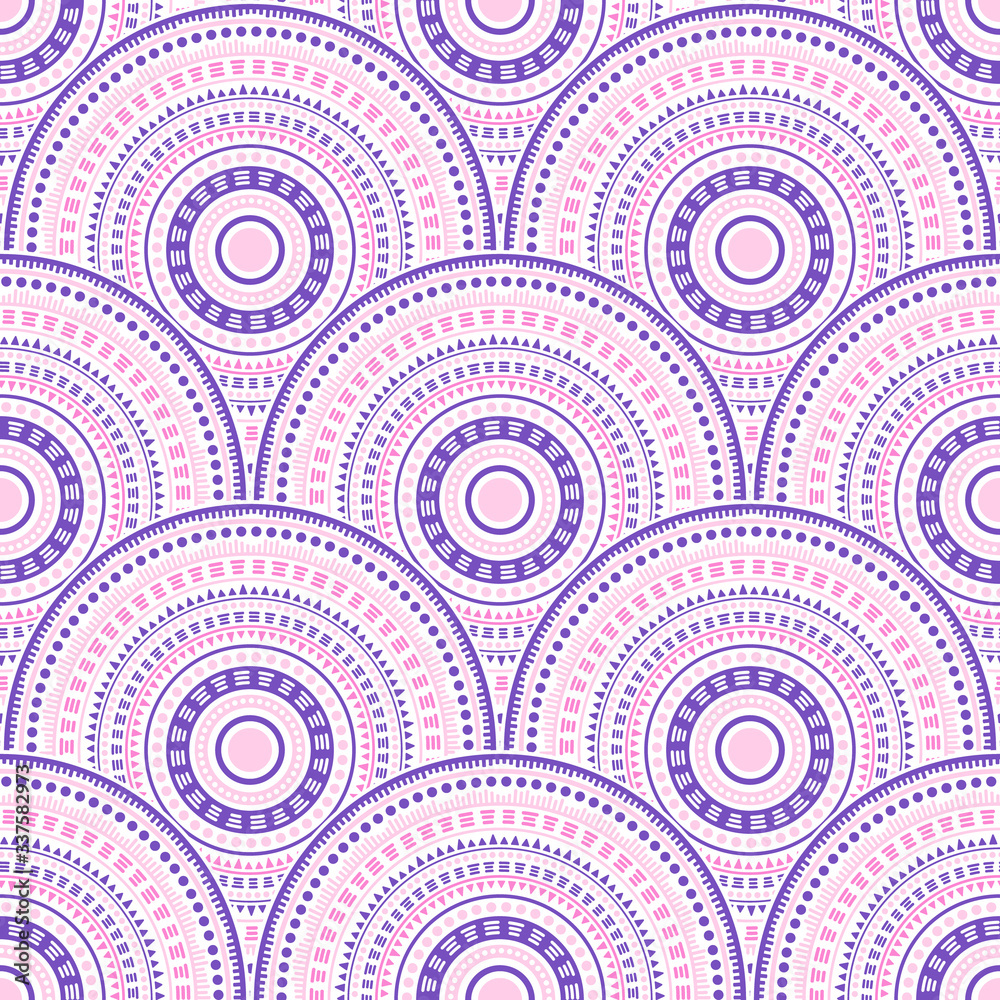 Ethnic circle shapes seamless geometric pattern. Ethnic circle shapes seamless geometric pattern.