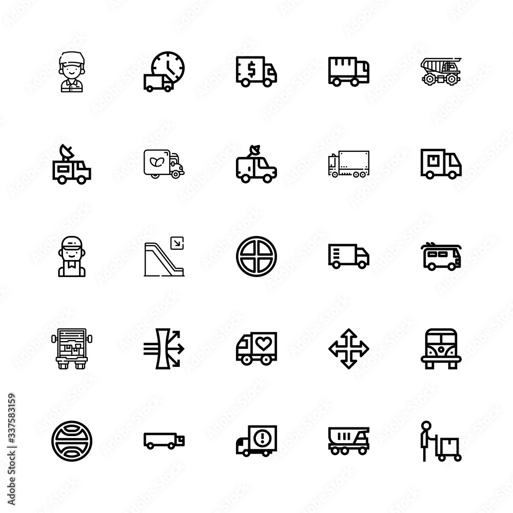 Editable 25 moving icons for web and mobile
