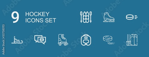 Editable 9 hockey icons for web and mobile