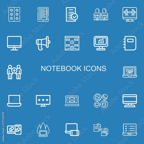 Editable 22 notebook icons for web and mobile