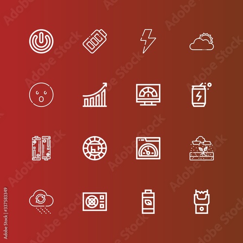 Editable 16 lightning icons for web and mobile