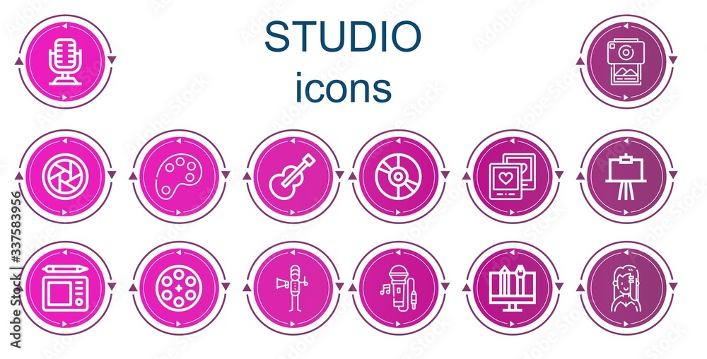 Editable 14 studio icons for web and mobile Editable 14 studio icons for web and mobile