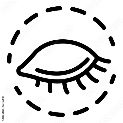 Eye in a circle icon. Outline eye in a circle vector icon for web design isolated on white background