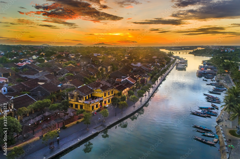 Panorama Aerial View Of Hoi An Ancient Town UNESCO World Heritage At panorama-aerial-view-of-hoi-an-ancient-town-unesco-world-heritage-at