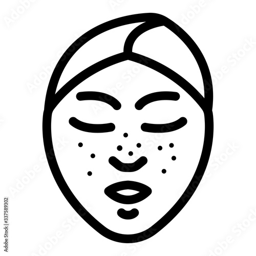 Black dots on the face icon. Outline black dots on the face vector icon for web design isolated on white background