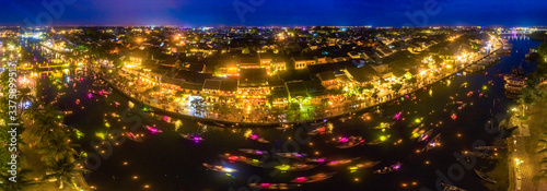 Hoi An  Vietnam   Panorama Aerial view of Hoi An ancient town  UNESCO world heritage  at Quang Nam province. Vietnam. Hoi An is one of the most popular destinations in Vietnam 