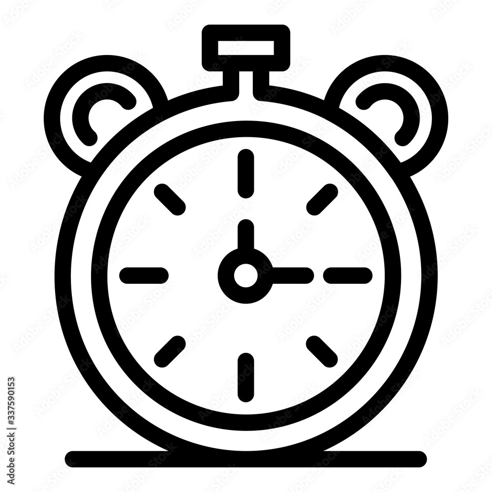 Alarm clock icon. Outline alarm clock vector icon for web design isolated on white background Alarm clock icon. Outline alarm clock vector icon for web design isolated on white background
