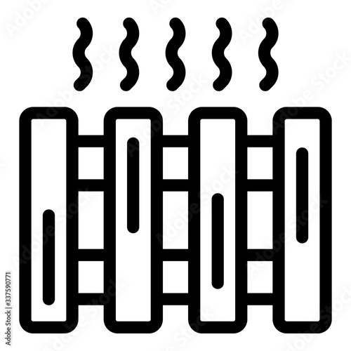 Hot radiator icon. Outline hot radiator vector icon for web design isolated on white background