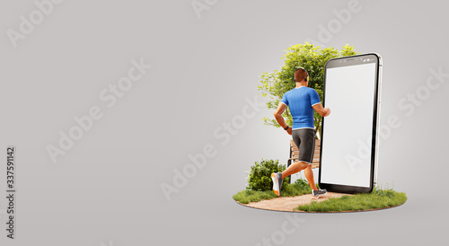 Unusual 3d illustration smart phone application