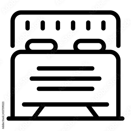 Double bed icon. Outline double bed vector icon for web design isolated on white background