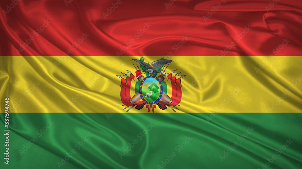 Flag of Bolivia 3D Illustration. Bolivia Flag for Independence Day