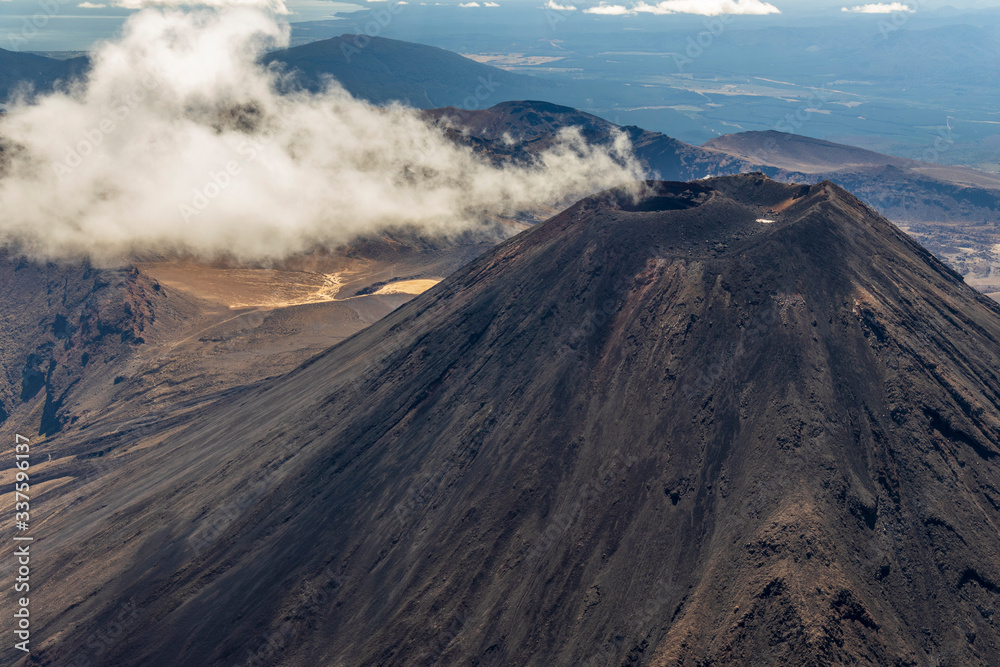 Aerial view of Tongariro National park in New Zealand