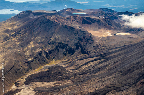 Aerial view of Tongariro National park in New Zealand
