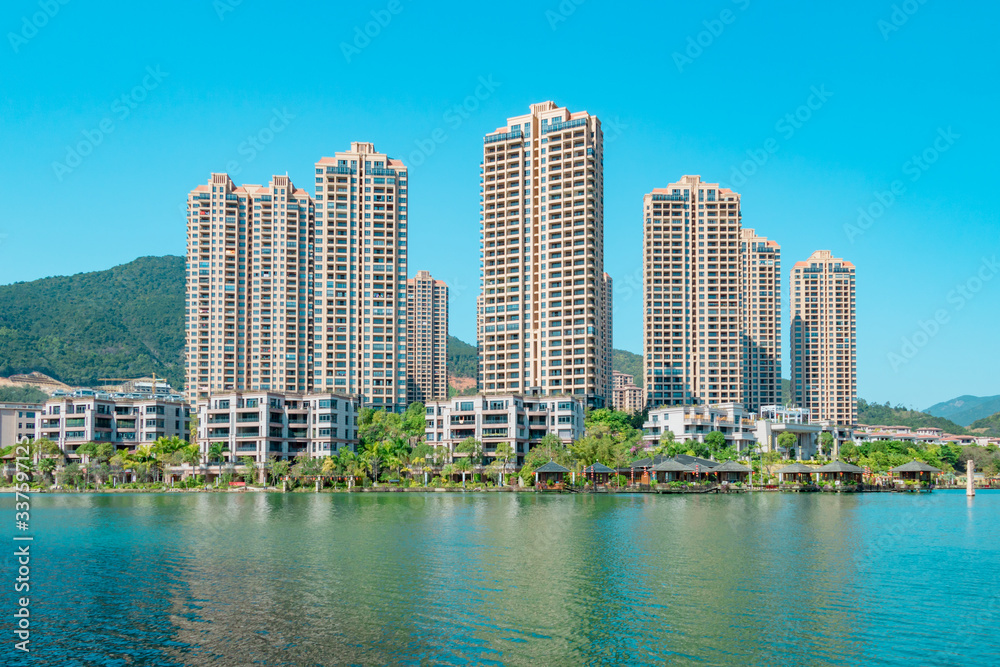 Chinese town architecture. Chinese town architecture.