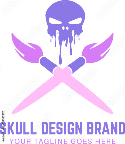 Malarz czaszka- logo koncepcja
