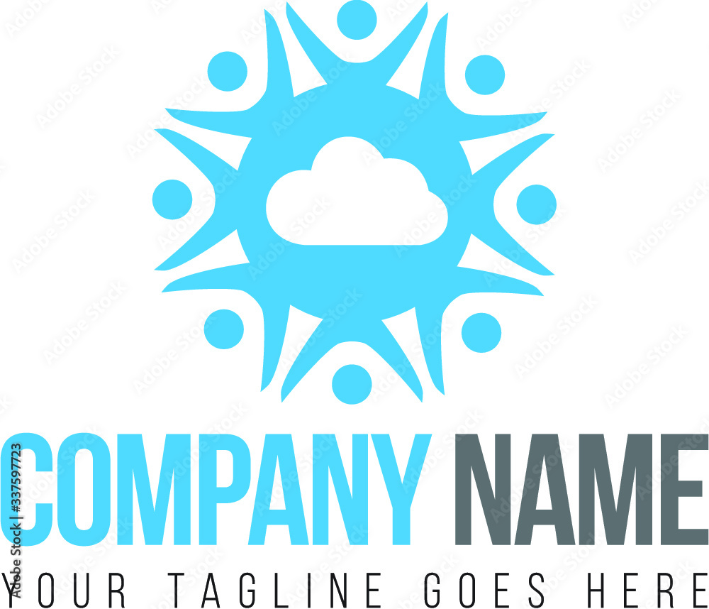 Obraz premium Chmura IT logo koncepcja