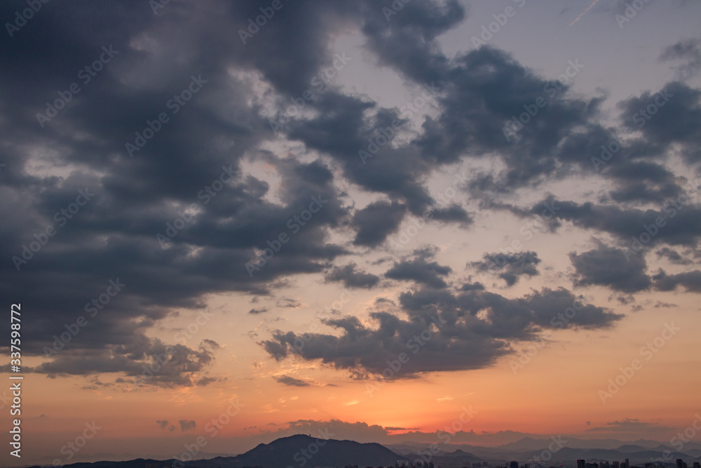 Panoramic view of Quanzhou, China, at sunset.