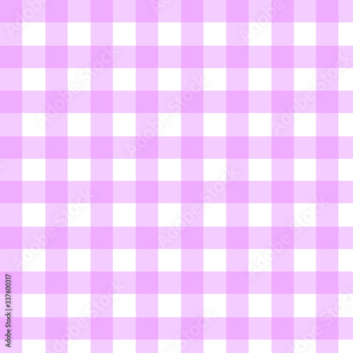 Plaid check pattern in pink and white. Seamless fabric texture print.