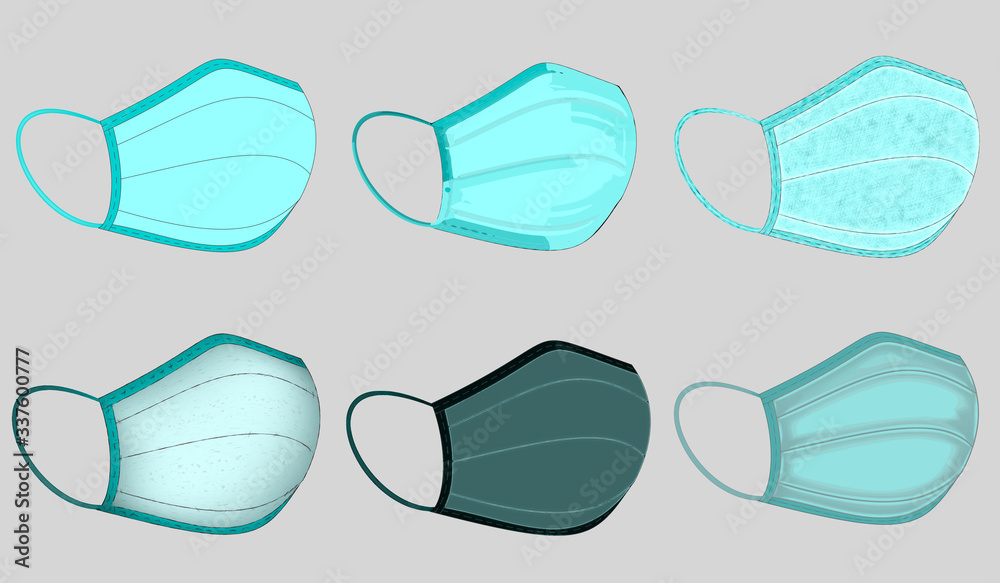 medical mask and a molecule of the virus on a light background, protecting you from viruses medical mask and a molecule of the virus on a light background, protecting you from viruses