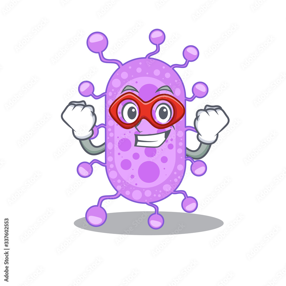 A cartoon character of mycobacterium performed as a Super hero