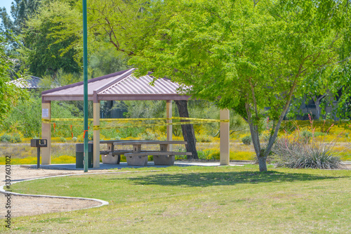 Wallpaper Mural Picnic areas closed due to Coronavirus, Covid-19. Social distancing ordered by the Governor of Arizona, Glendale, Maricopa County, Arizona USA Torontodigital.ca