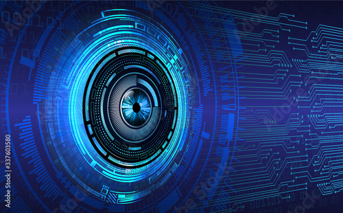 Blue eye cyber circuit future technology concept background