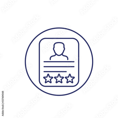 employee review line icon on white