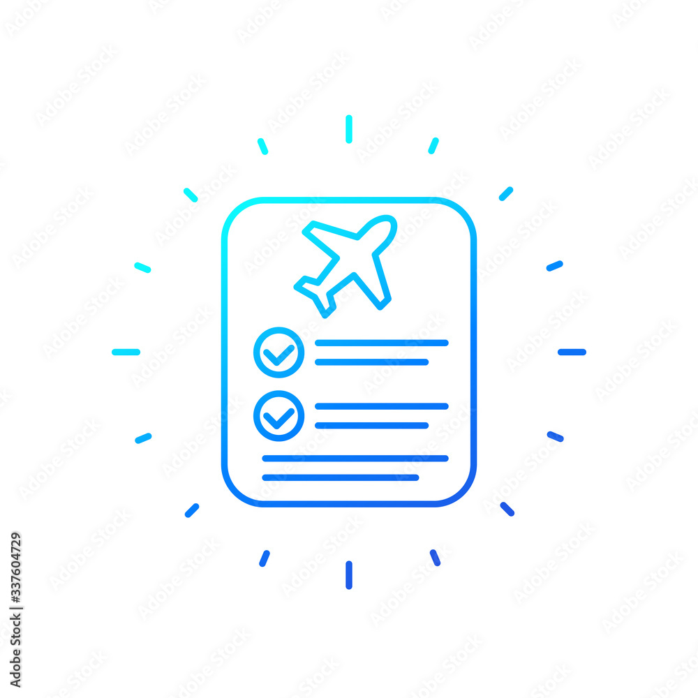 Travel insurance vector line icon Travel insurance vector line icon