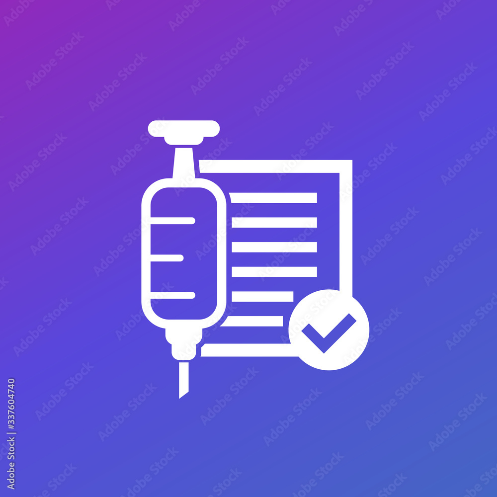 vaccination check, medical vector icon vaccination check, medical vector icon