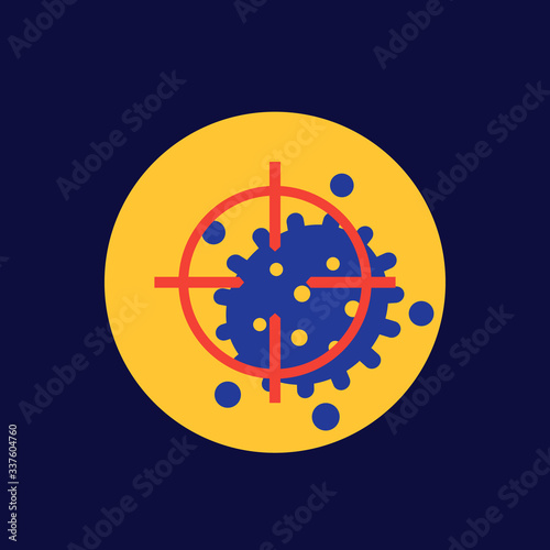 Virus and target flat icon
