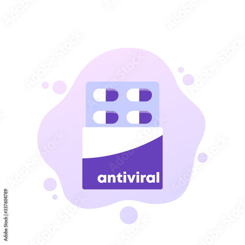 antiviral pills, medicine vector icon