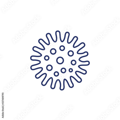 bacteria, microbe icon on white, line