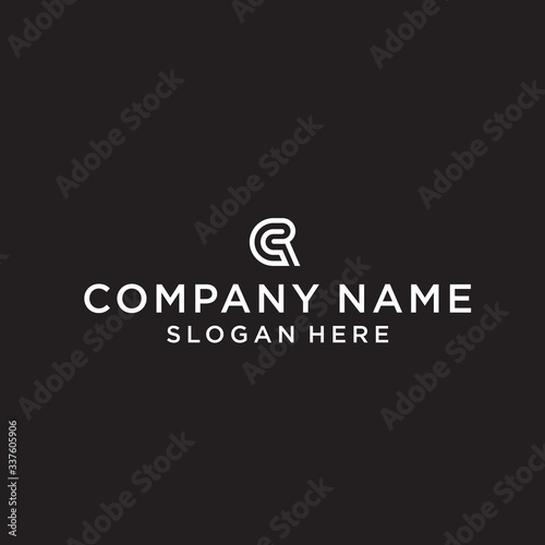 CR logo icon design vector