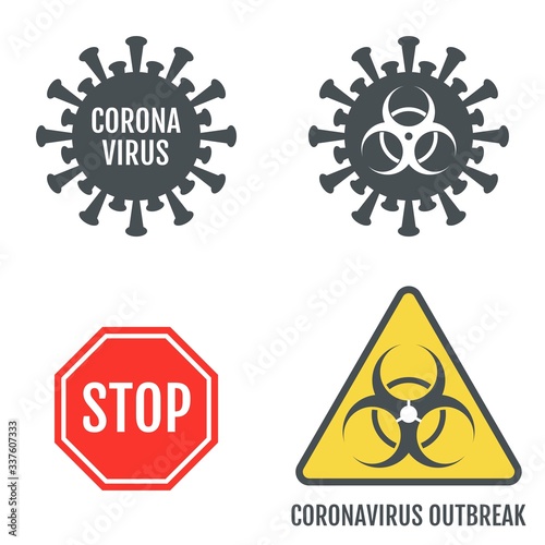 Various sign and symbol about Coronavirus or COVID-19