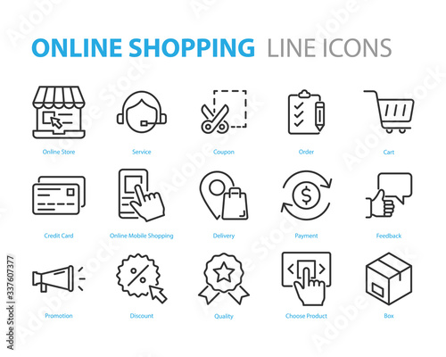 set of online shopping icons, online mobile shopping, buy, payment
