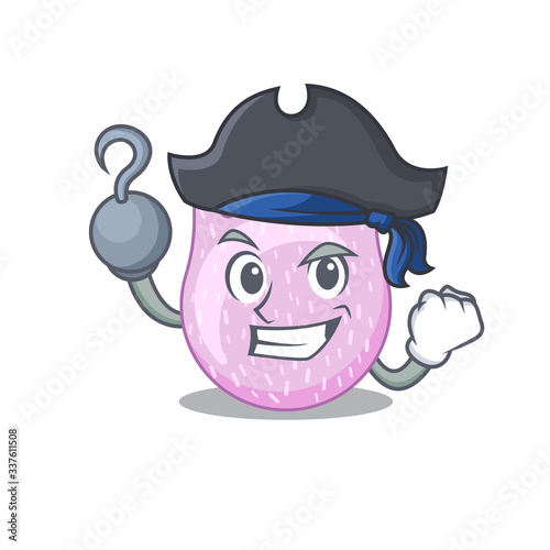 Viridans streptococci cartoon design style as a Pirate with hook hand and a hat