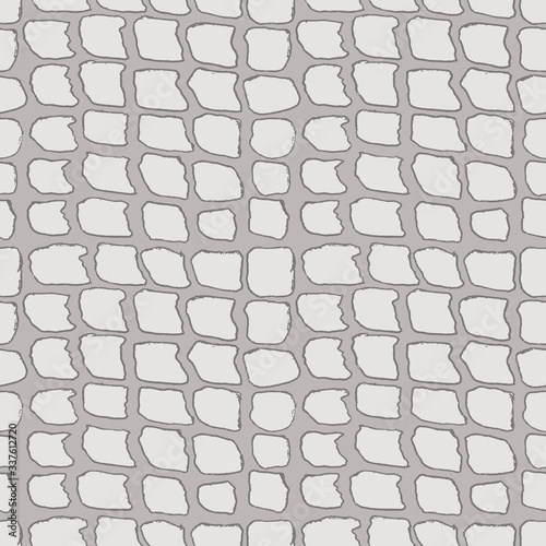 Bricks handdrawn seamless gray pattern. Vector illustration.