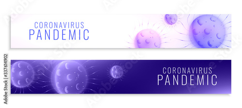 covid19 coronavirus pandemic outbreak wide banners set