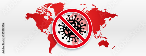 stop coronavirus pandemic worldwide globally banner design