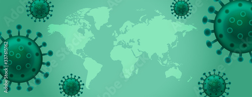 coronavirus disease virus outbreak  banner with text space