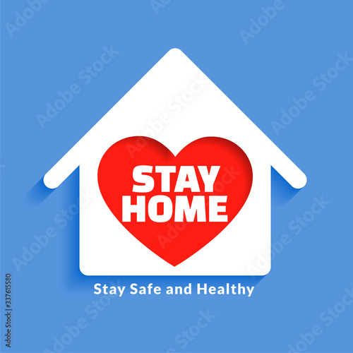 house with heart for stay home concept design