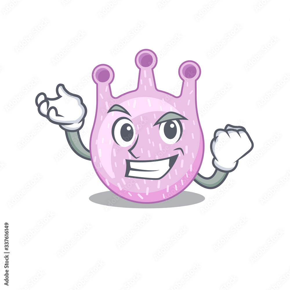 A dazzling viridans streptococci mascot design concept with happy face A dazzling viridans streptococci mascot design concept with happy face