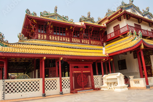 Phra Thinang Wehart Chamrun in Bang Pa-In Royal Palace or the Summer Palace that is a palace complex formerly used by the Thai kings in Ayutthaya Province Thailand. photo