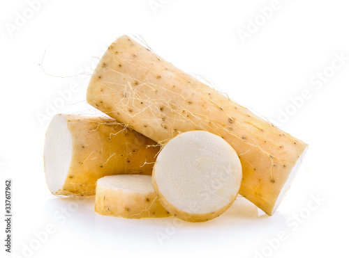 Schilderij op canvas Chinese yam on white background