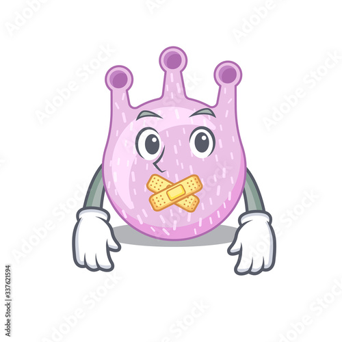 Viridans streptococci cartoon character style with mysterious silent gesture