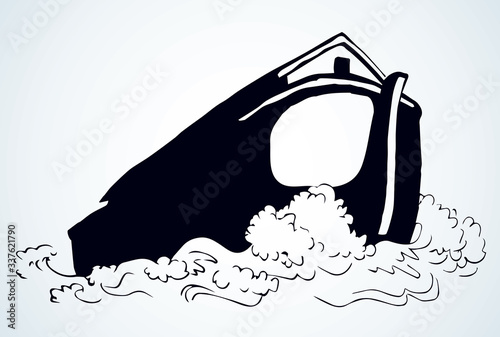 Biblical Noah's Ark. Vector drawing