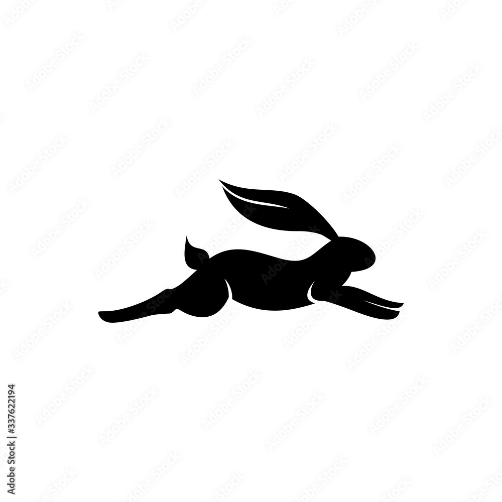 Fototapeta premium Rabbit Running logo template vector icon symbol illustration