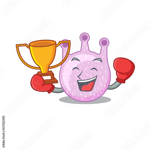 An elegant boxing winner of viridans streptococci mascot design style