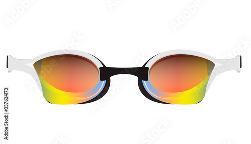 Realistic goggles for swimming in the pool