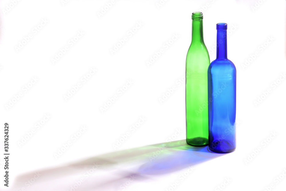 bottles with its shadow with white background bottles with its shadow with white background